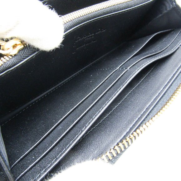 CHRISTIAN DIOR Lambskin Long Wallet Black - Picture 11 of 13